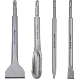 Monkey King Bar Chisel Set,4-Pcs SDS Plus Chisel Bits Set，1 Pointed Chisel, 1 Wide Chisel,1 Flat Chisel and 1 Hollow Gouge Chisel for Tile Masonry Brick Wall Granite Concrete