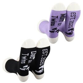 CMNIM Parents of Twins Gifts Dad Mom of Twins Est 2025 Socks Expecting Parents Gifts First Time Parents to be Gifts Socks (Cotton, Parents of Twins SOCK)