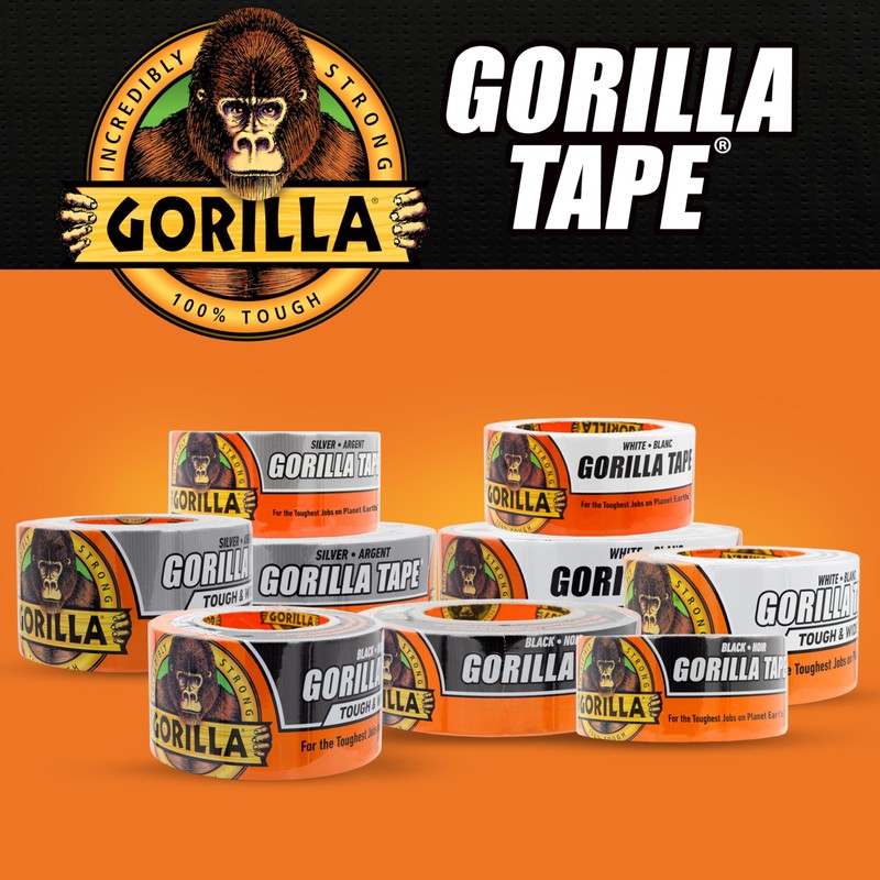 Gorilla Tape Tough & Wide, White Tape, 2.88" x 25