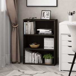 Furinno Pasir 3-Tier Open Shelf Bookcase, Espresso