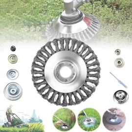 Unbreakable Wired Trimmer Blade, 8/10in Indestructible Trimmer - Cut Everything in Seconds, Indestructible Trimmer Head, Steel Wire Grass Trimmer Head with Universal Adapter Kits (8IN)