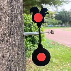 Squirrel Air Gun Rifle Spinning Targets – Metal Spinner Plinking Target for Pellet Guns | Resetting Reactive Shooting Target for Practice, Tree/Post Mounted