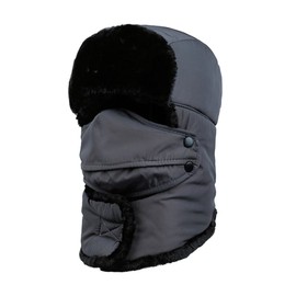 Yimidear Hombres Mujeres Sombrero de Snowboard Invierno Grueso Caliente Cuello Oreja Cara Sombrero de Orejera Gorro de Cazador (Gris)