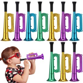 Toyvian 10 Pcs Mini Colorful Trumpet Toys Kids Plastic Trumpet Noise Makers Toys Horn Cheering Props, Random Color