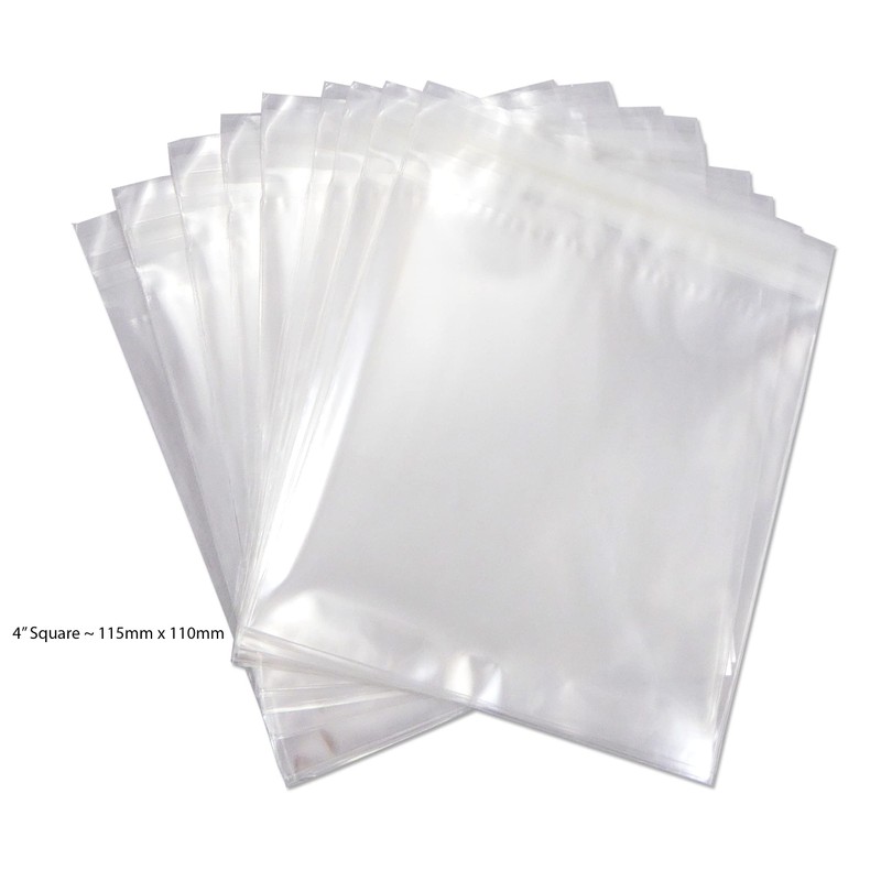 Cellophane Bags Self Seal 115mm x 110mm - 4" Square