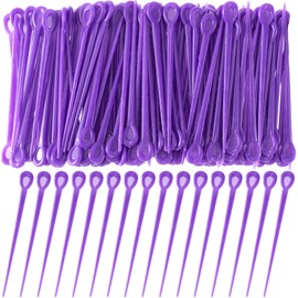 Mxxipp 100pcs Brush Roller Pick, Plastic Hair Roller Picks Rod, Hair Curler Roller Pin Crochet Knit Accessories for Women Hair Curling Styling- Purple