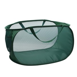 Pop Up Laundry Hamper,Collapsible Horizontal Baskets with Handles & Side Pocket,Foldable Sturdy mesh for Laundry Room,Bathroom,Kids Room,College Dorm Travel (Green)
