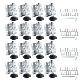 POWERTEC Furniture Leg Levelers 16PK, Adjustable Heavy Duty Leveling Feet w/Non-Marring Pads, Screws and Lock Nuts, for Shelves/Cabinets/Work Bench (71136-P4)