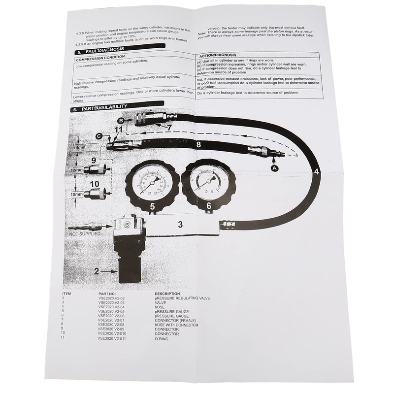 New Cylinder Dual Gauge Leakdown Tester, Engine Cylinder Leak Down