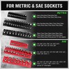 Magnetic Socket Organizer Set, 6PCS Magnetic Socket Holder, 1/4", 3/8",