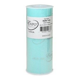 Expo International Decorative Matte Tulle Spool of 6 Inch X 25 Yards | Light Blue