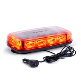 Xprite Upgraded 12" 72LED Rooftop Mini Strobe Lights, Emergency Safety Flashing Beacon Light bar with Magnetic Base for 12V-24V Construction Vehicles, Trucks, Snow Plow, Postal Car (Red)