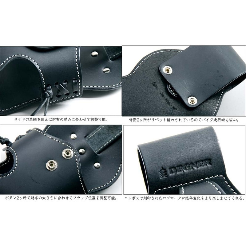 Degner WC-5 Leather Wallet Case, Wallet Case, For Motorcycles, Black,