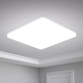 Yafido Ceiling Light Ultra Slim 48W 4320LM LED Panel Light Quick Installation Ceiling Downlight Daylight White 6500K UFO Lamp for Living Room Kitchen Bedroom Hallway Balcony 30*30*4cm Not-dimmable