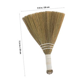 ULTECHNOVO Small Handheld Whisk Broom for Indoor Cleaning Lightweight Ergonomic Design Versatile Dust Brush for Adults Miscanthus Fibers for Home and Office Use