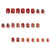 Fall Press on Nails Short Square Fake Nails Thanksgiving Nail