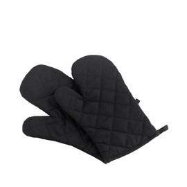 Oven Baking Gloves Thick Heat Resistant Insulation Heat Proof Cotton Oven Glove Pot Holder Cooking Mitts Kitchen Essential 1 Pair NewBlack