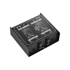 DI-2 Audio DI Box Passive Audio Direct Injection Box Low Noise Guitar Bass DI TRS 2 Channel Audio Converter Multi-purpose Mixer Audio with 1/4'' TRS Input & Output Jacks