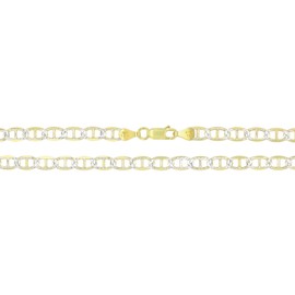 14K Gold Plated Silver 4.50mm Diamond Cut Mariner Chain for Men with Lobster Claw Clasp | 20" Necklace | 925 Mariner Necklace For Men and Women