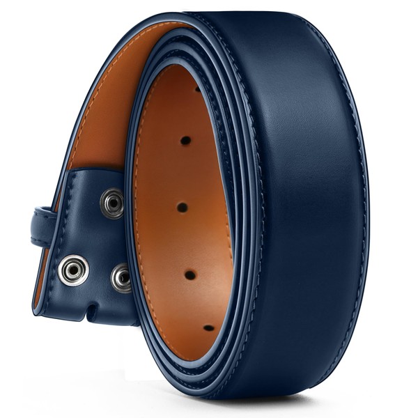 BULLIANT Leather Belts Strap 1 1/2" with Snaps No buckle