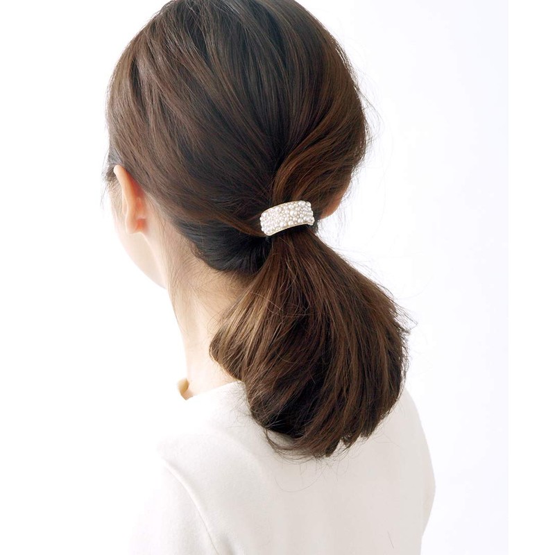 VingTAINE H7182 Pearl Curve Hair Cuff, Pony Hook, Easy Arrangement,