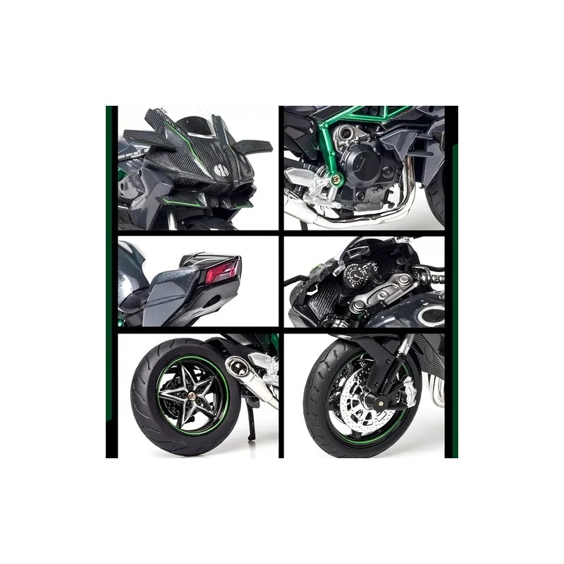 Xopexld Kawasaki H2r Miniatura Moto Metal Con Luz Y Sonido
