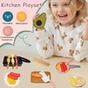 Kids Kitchen Toy Accessories, 61PCS Toddler Pretend Cooking Play Pots,