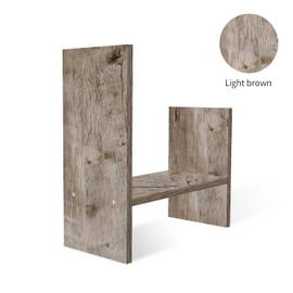 Jerry & Maggie - Desktop Organizer Office Storage Rack Adjustable Wood Display Shelf - Free Style Double H Display - Gray Oak