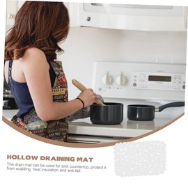 NOLITOY 2pcs PVC Kitchen Sink Draining Mat Skid Cushion for Easy Installation Use Transparent Draining Pad for Kitchen Accessories for Dish Drying Protection