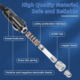 Thermoelectric Cooler Power Cord 8FT w/Fuse for Coleman 12V/24V OE#5644-710 5644-707 300000540 5645