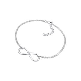 Diamore Infinity Women's Bracelet Gold-Plated 925 Silver Diamond 0,03 Carat) Brilliant Cut 0210152814_18 Silver 18 CM