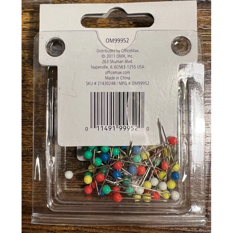 Office Max 2 Office Max MAP PINS 100/box NEW round
