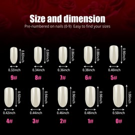 100 Pcs False Nail Tips Set Pcs Full Cover Coffin Nails in 10 Sizes with Storage Case - Long Lasting Artificial Fingernails for Nail Salons and DIY Nail Art (Natural Oval)