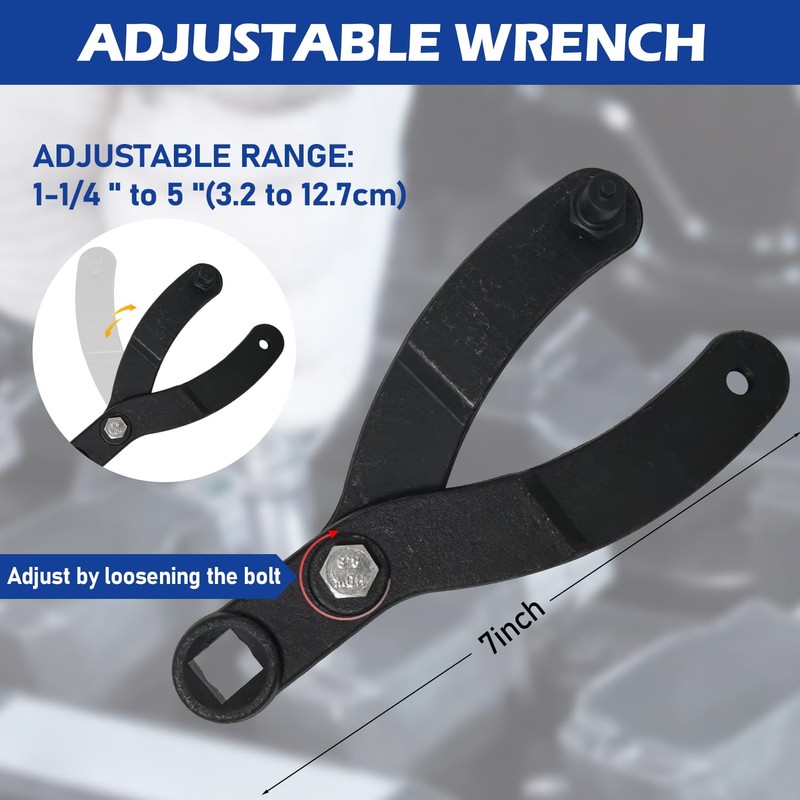 Socpuro 15PCS Universal Pulley Holder Tool Kit, Variable Pin Spanner
