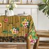 Horaldaily Summer Tablecloth 60×104 Inch Rectangular, Tropical Posies Parrot Bamboo