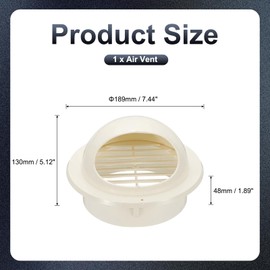 PATIKIL 6" Round Soffit Air Vents, PVC Louver Vent Cover Wall Vent Outside Caps Removable Half Spherical Dryer Air Vent Cap for Exhaust Air Ventilation HVAC System Outlet, White