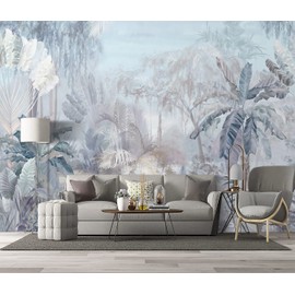 BZHXBZ - Tropical Botanical Wallpaper Woodland Forest Tree Bedroom Banana Leaf Plant murals Aesthetic Room Decor Living Room tv Background Large Wall Mural - 183"x120" Not Peel and Stick