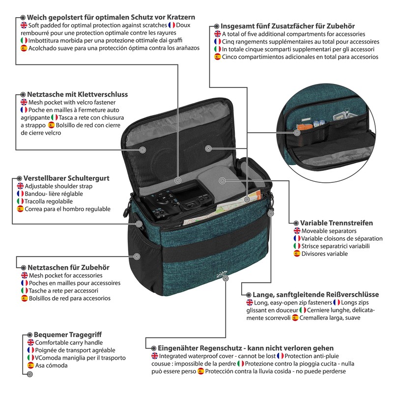 PEDEA Fashion DSLR Camera Case with Screen Protector for Canon