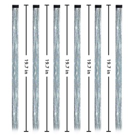 19.7 Inch Clip In Hair Tinsel Fairy Hair Tinsel Kit Clips Clip On Glitter Hair Tinsel Extensions Silver