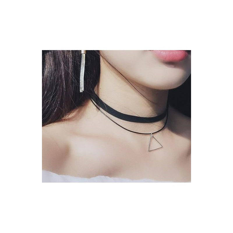 Dot knot Women's Choker Triangle Necklace Silver Triangle Choker Cosplay
