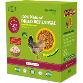 Amzey Lot Bulk Dried BSF Mealworms for Wild Birds Food Chickens Hen Fish Treats Food - 11 LBS