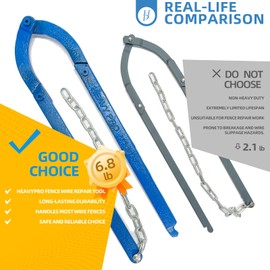 Fence Wire Repair Tool - 6.8lb Heavy-Duty Barbed Wire Repair Tool with Lifetime Replacement Guarantee, Corrosion-Resistant Iron Build, Fits Electric, Horse, Mesh Fencing