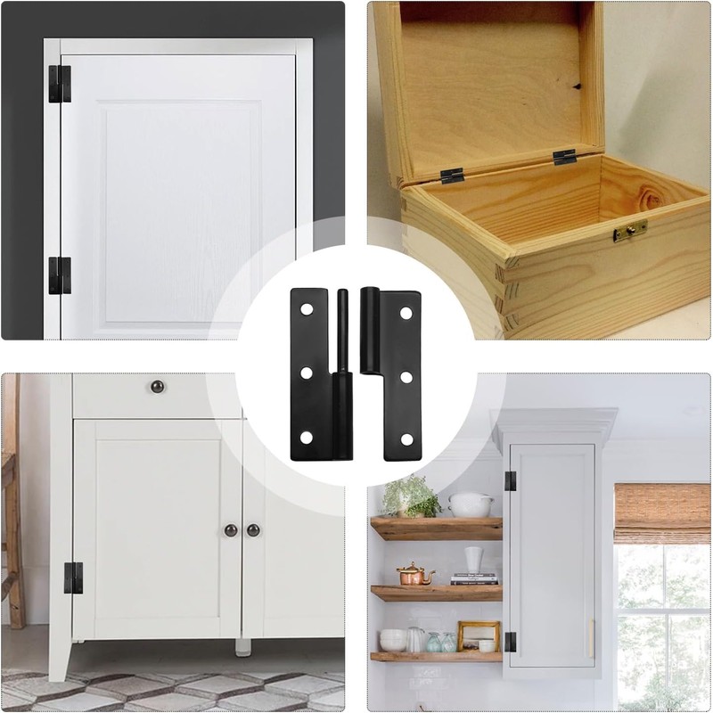 QOOWFEANIG 4 Pairs Black Lift-Off Hinges 2.5ins Stainless Steel Hinges