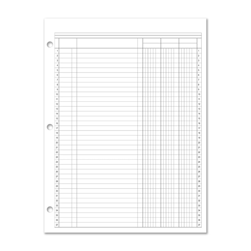 BookFactory 3 Column Ledger Sheets/Account Loose Paper/Accounting Paper (Three Columns