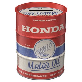 Nostalgic-Art Retro Money Box 600ml Honda - Motor Oil - Gift Idea for Honda Accessories Fans Metal Piggy Bank Vintage Tin Money Box