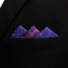 SHLAX&WING Men's Purple Abstract Silk Pocket Square, KH13