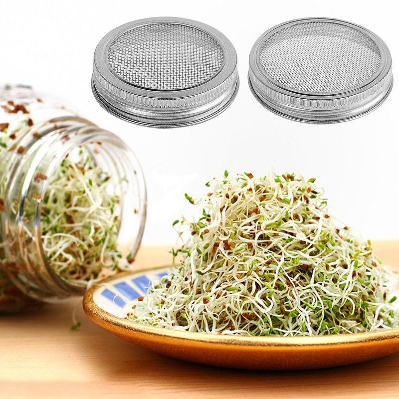 Germinator Jar Lids Mason Jar Sprout Lids 04 Stainless Steel