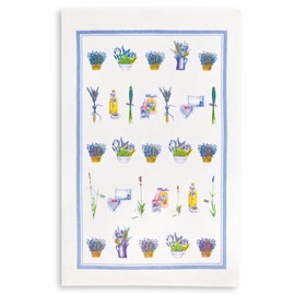 Kracht Terry Tea Towel with Lavender Basket Print 45 x 70 cm 100% Cotton