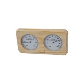 Sauna Thermometer + Hygrometer in Wooden Frame