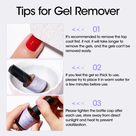 Gellen Gel Nail Polish Remover - 2Pcs Gel Polish Remover for Nails with Cuticle Pusher and Cuticle Oil, Quick & Easy Gel Nail Polish Removal in 2-5 Minutes, No Need Soaking or Wrapping 15ml 0.5fl.oz